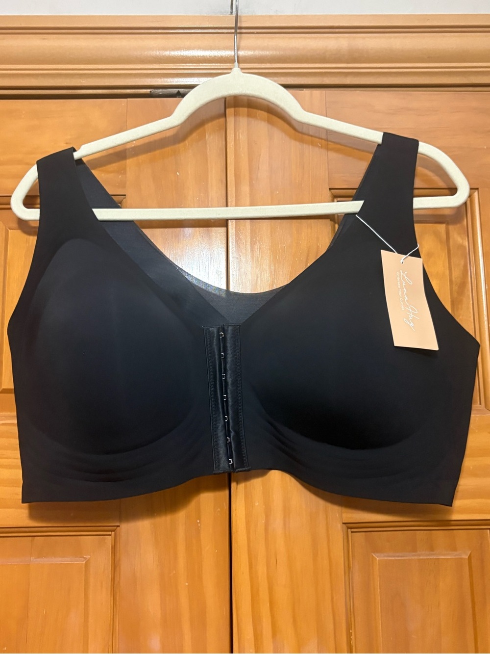 Wireless Front-Closure Comfort Bra in Black 3XL NWT